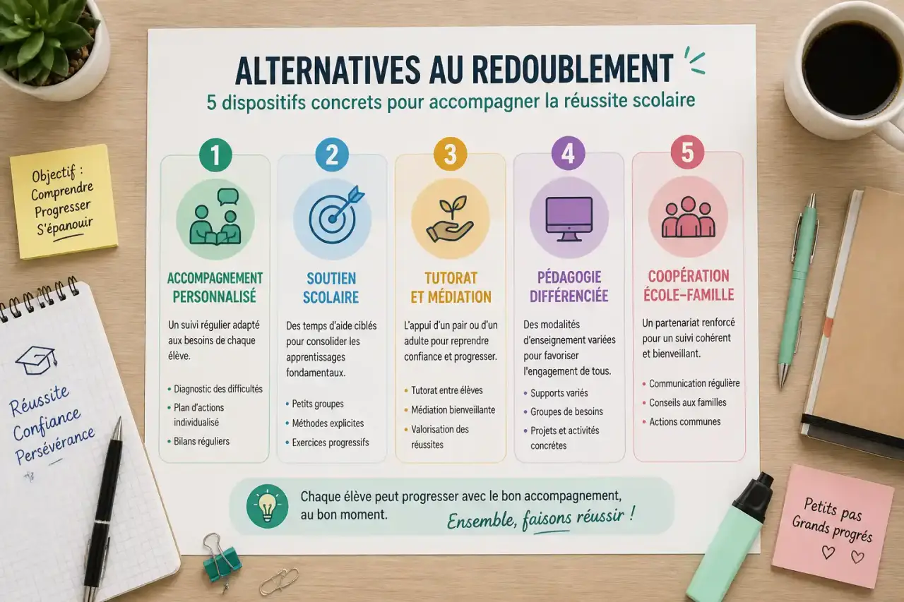Alternatives au redoublement : 5 dispositifs concrets pour accompagner la réussite scolaire