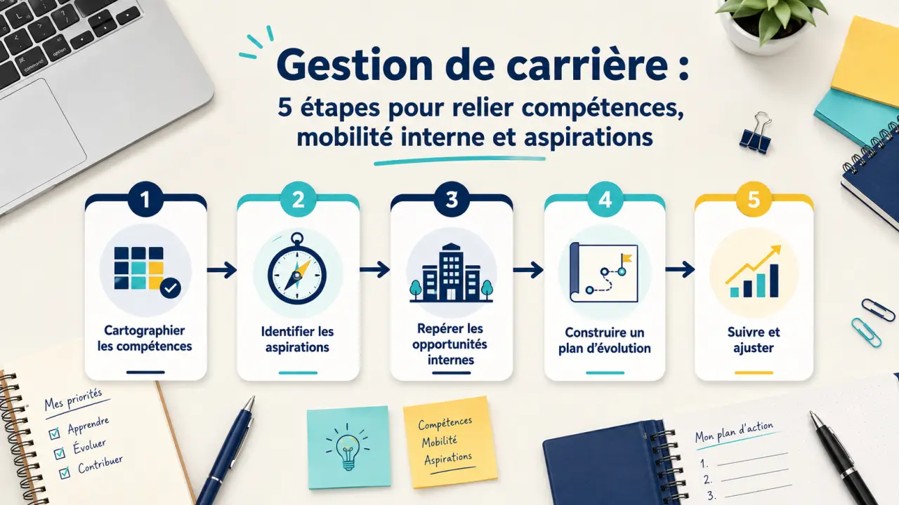 Gestion de carrière : 5 étapes pour relier compétences, mobilité interne et aspirations