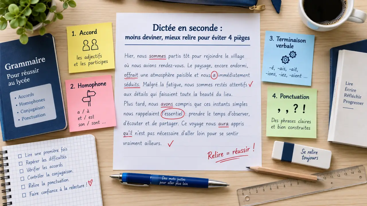 Dictée en seconde : moins deviner, mieux relire pour éviter 4 pièges