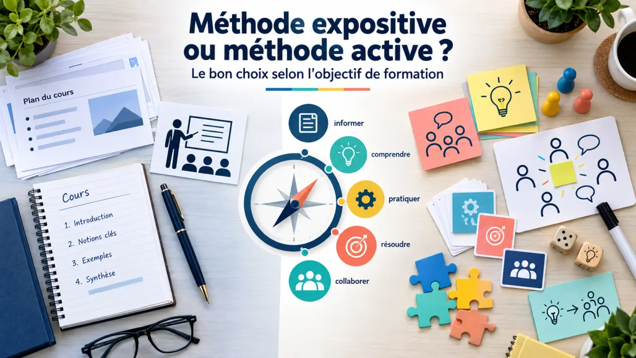 Méthode expositive ou méthode active ? Le bon choix selon l'objectif de formation