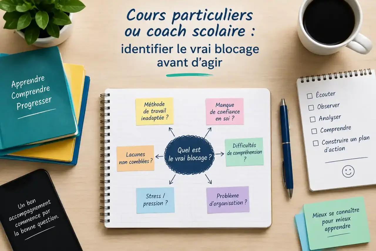 Cours particuliers ou coach scolaire : identifier le vrai blocage avant d’agir