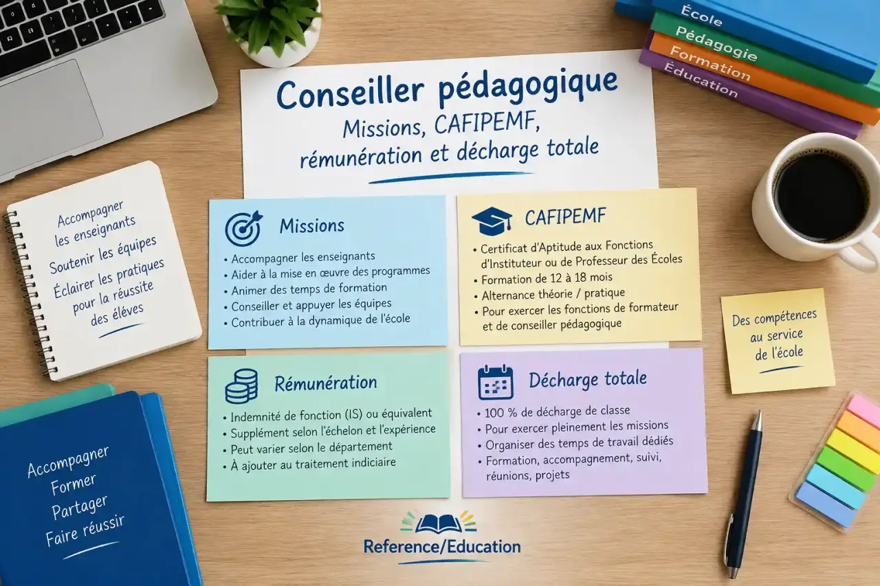Conseiller pédagogique : missions, CAFIPEMF, rémunération et décharge totale