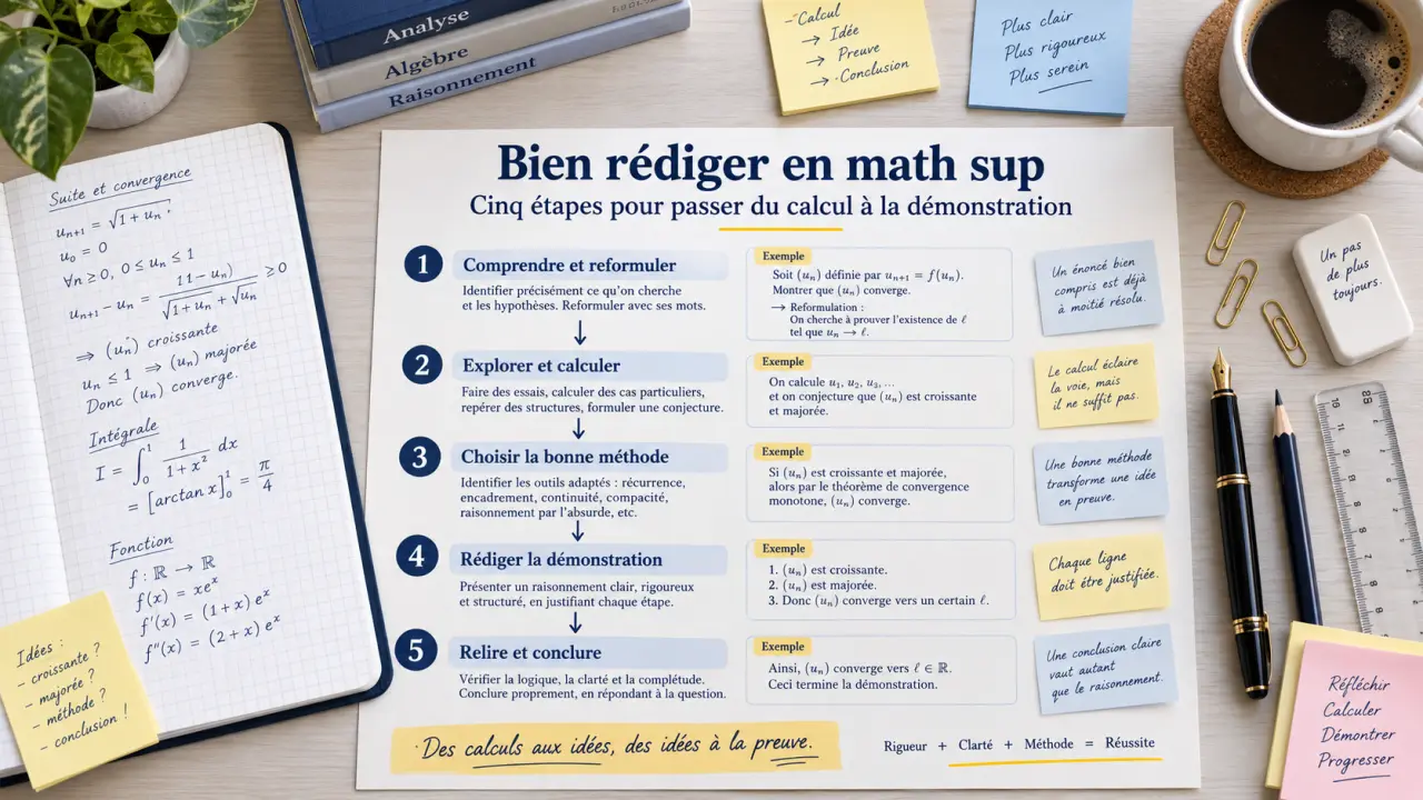 Bien rédiger en math sup : cinq étapes pour passer du calcul à la démonstration