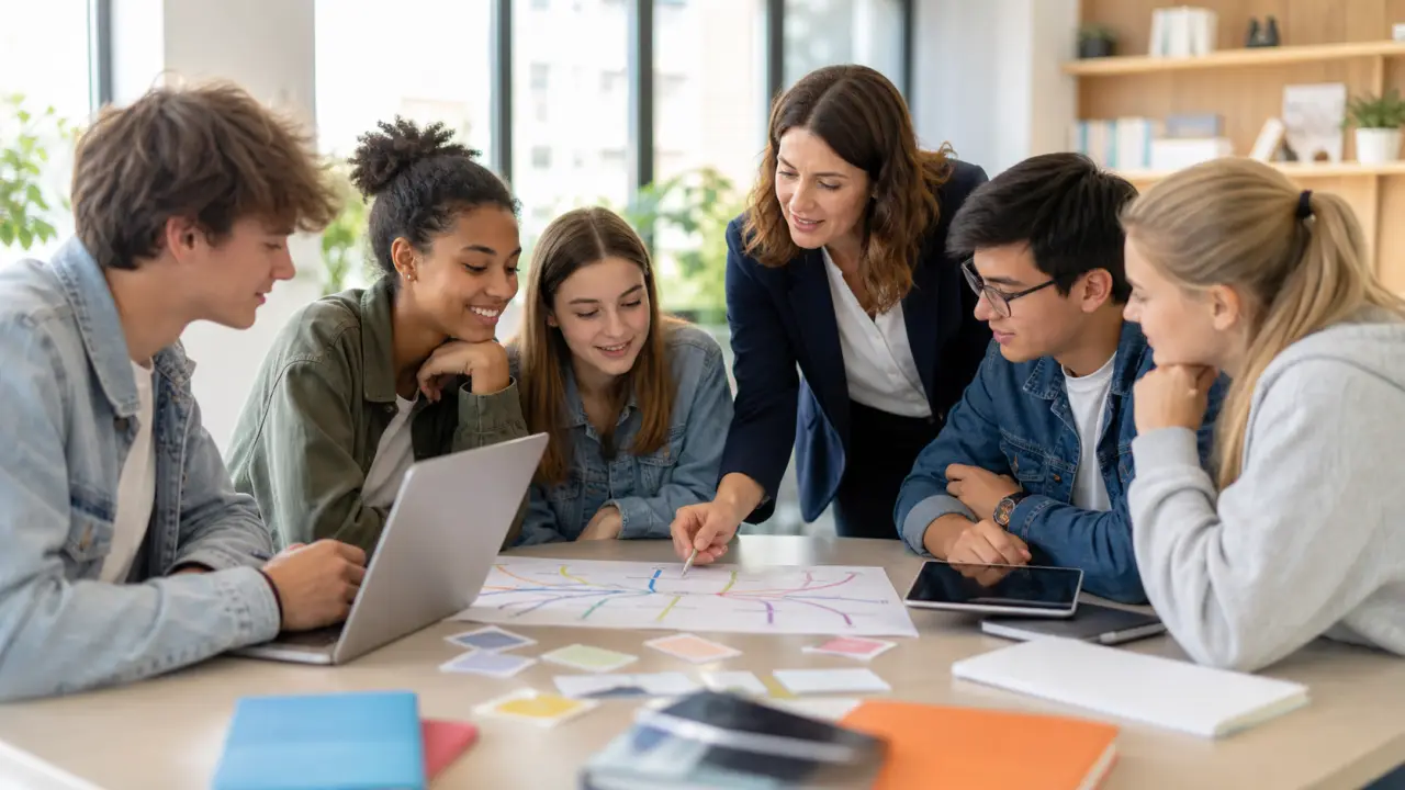 Personne regardant plusieurs chemins possibles symbolisant l'orientation scolaire