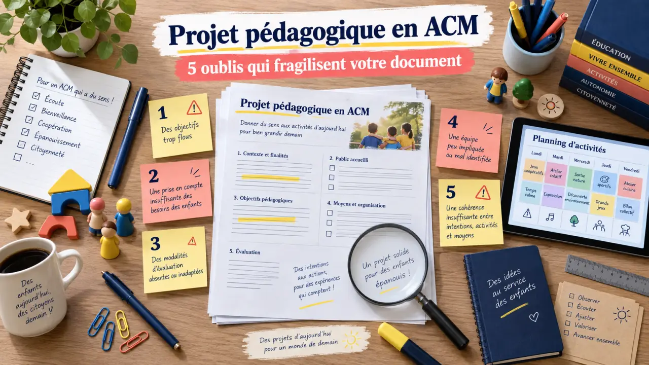 Projet pédagogique en ACM : 5 oublis qui fragilisent votre document