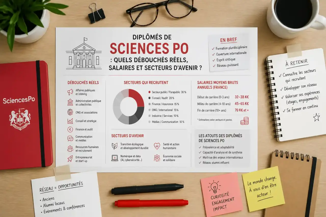 Diplômés de Sciences Po : quels débouchés réels, salaires et secteurs d'avenir ?